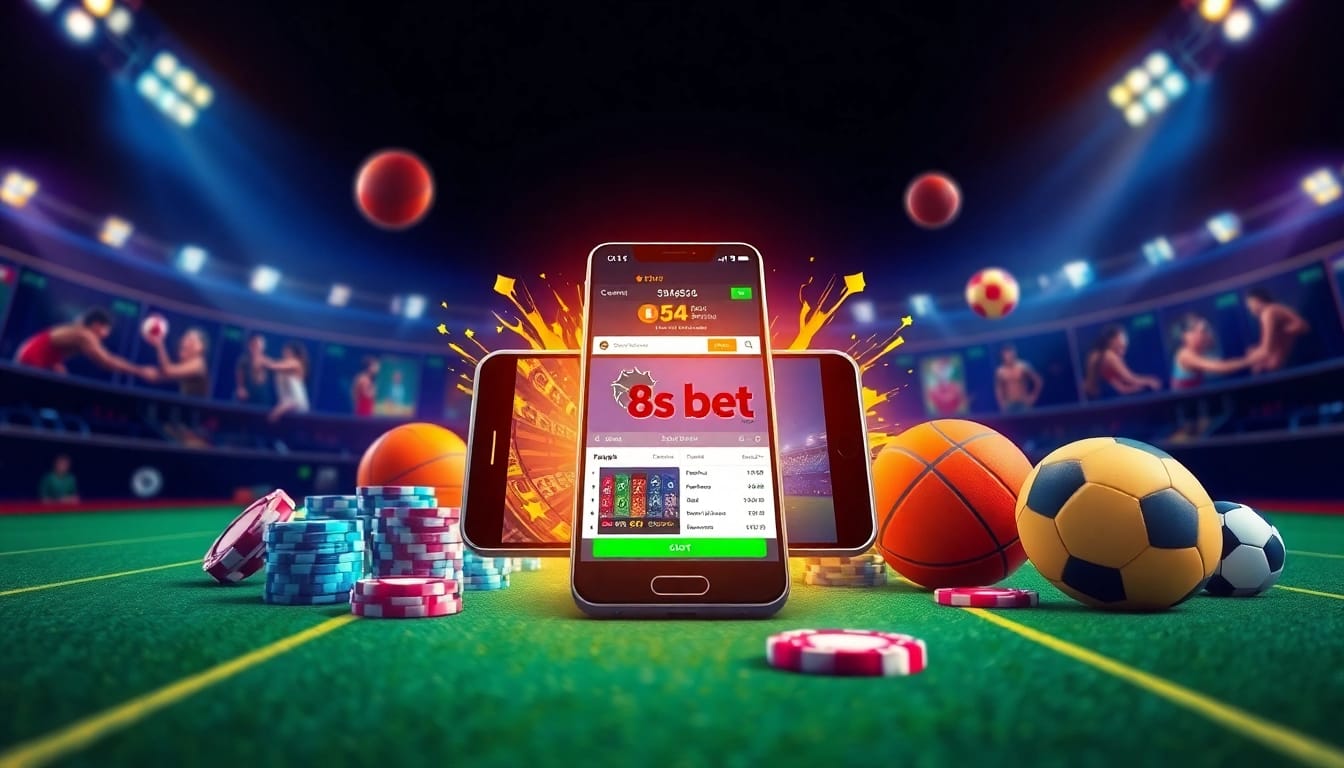 Engaging promotional graphic showcasing the excitement of 8s bet with various gaming options like sports betting and online casino.