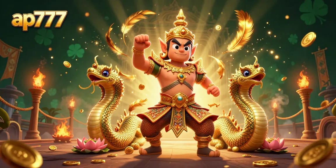 Try your luck with ap777 in an electrifying casino scene featuring dynamic characters and golden elements.