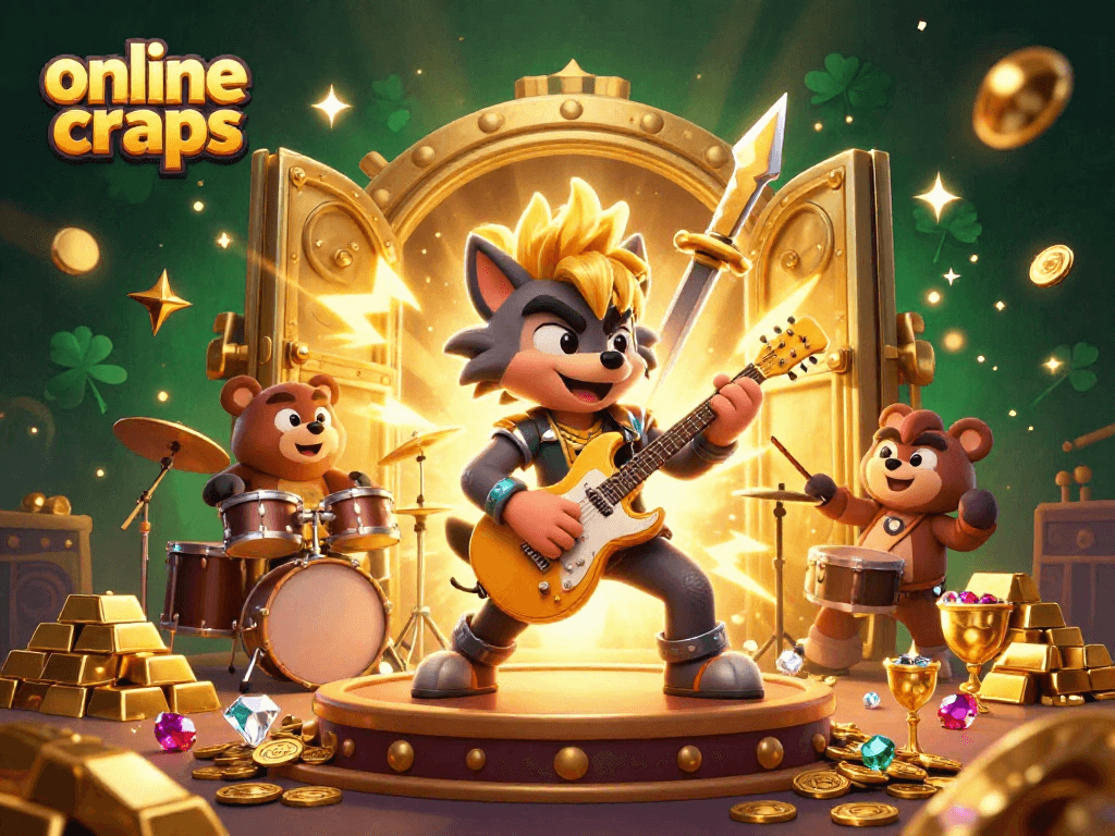 Experience thrilling online craps action with vibrant 3D characters and dazzling casino elements.