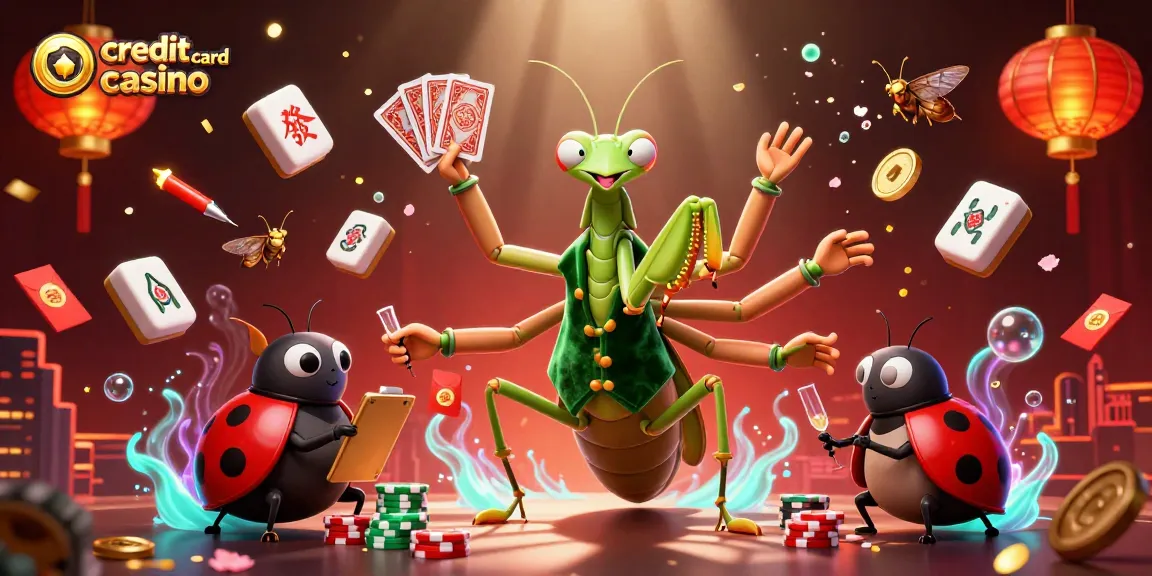Players enjoy excitement at a credit card casino, where cards and chips fly in vibrant energy.