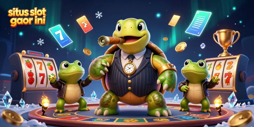Permainan menarik di situs slot gacor hari ini dengan karakter kartun dan elemen slot yang menyenangkan.
