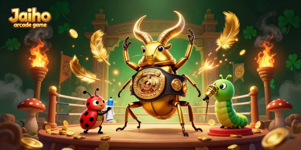 Engage with the exciting Jaiho arcade game featuring a unique scene of dynamic 3D characters in an elaborate casino setting.