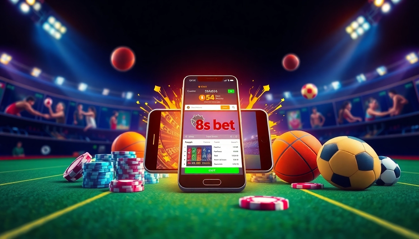 Engaging promotional graphic showcasing the excitement of 8s bet with various gaming options like sports betting and online casino.