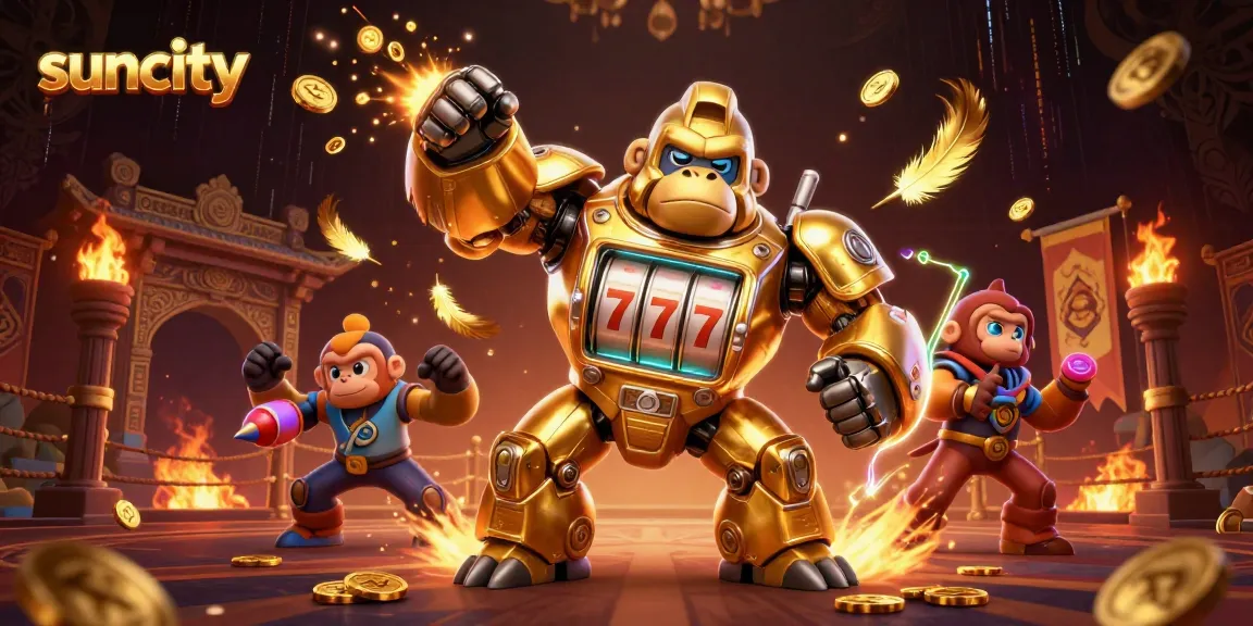 Engage in the thrilling action of Suncity's online casino with vibrant characters and dynamic elements.