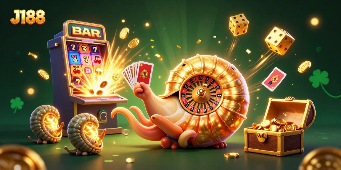 Experience J188's thrilling jackpot with a dazzling 3D casino illustration featuring dynamic gaming elements.
