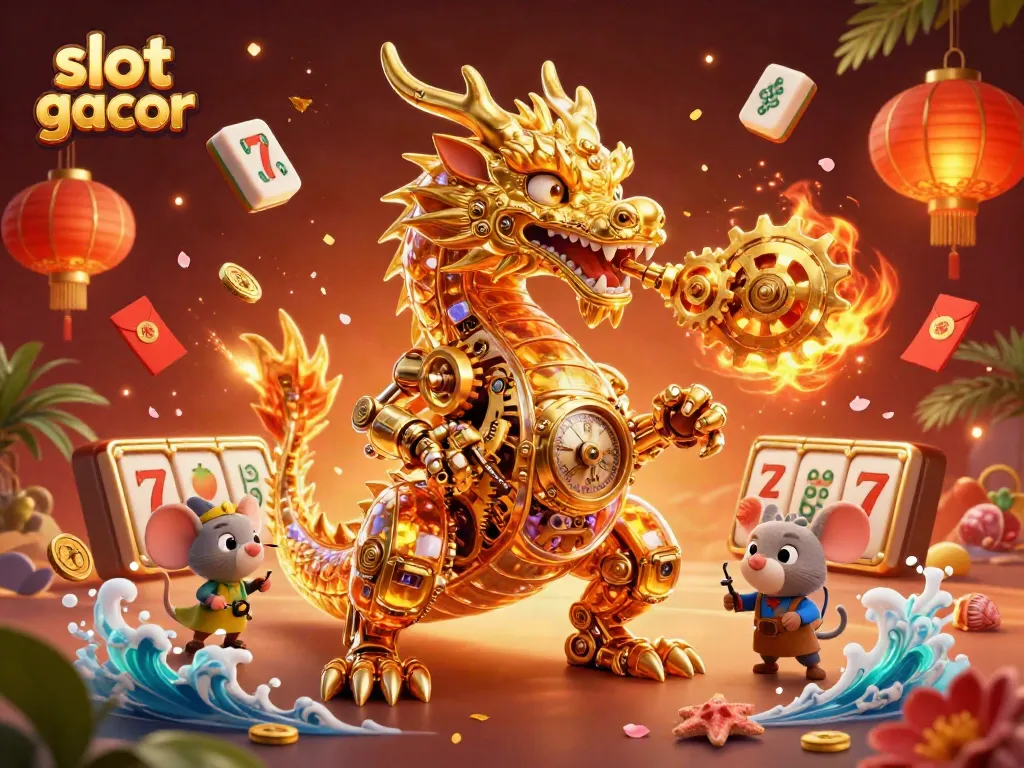 Mengalami keasyikan bermain slot gacor dengan simbol keberuntungan di latar belakang berwarna menawan.