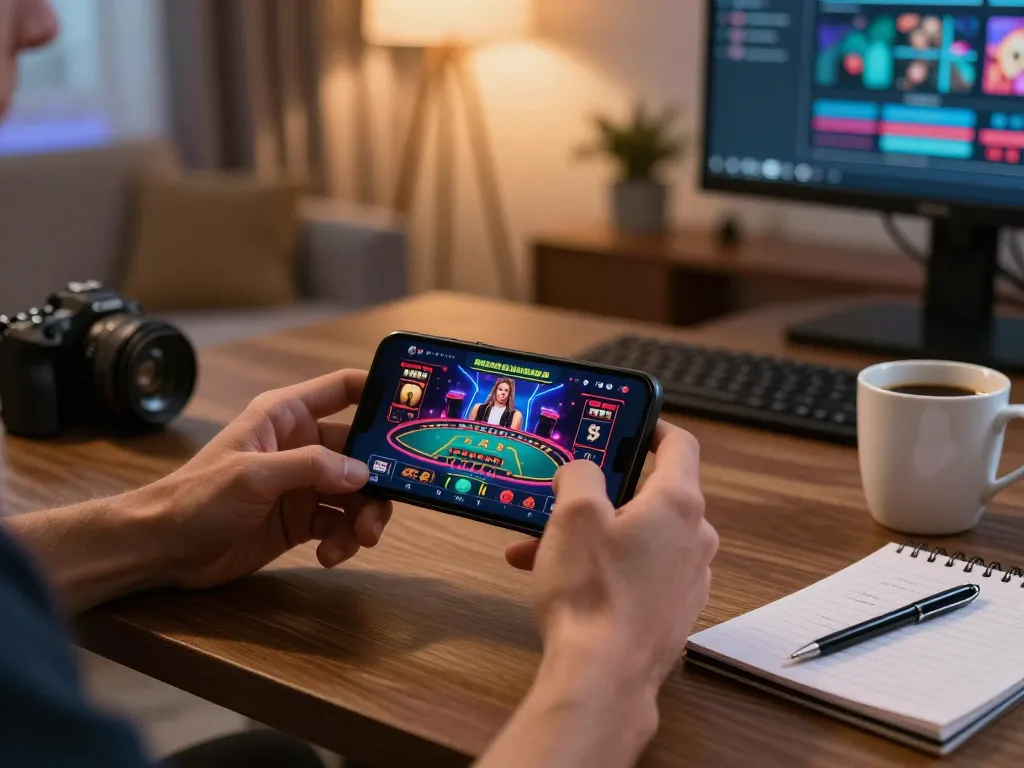 Permainan seluler yang mengasyikkan di rumah dengan aplikasi kasino online untuk doubstourismeleblogpro, menampilkan permainan strategis.