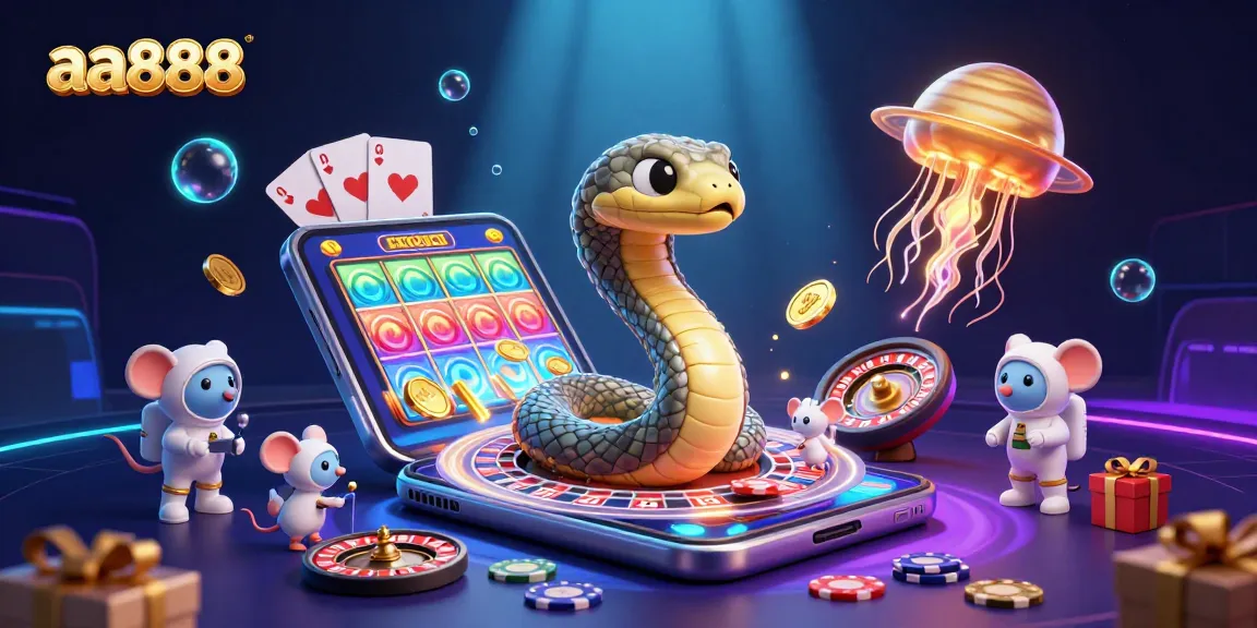 Engage in thrilling gameplay with aa888: Roulette and slot game excitement illustration featuring cosmic elements.