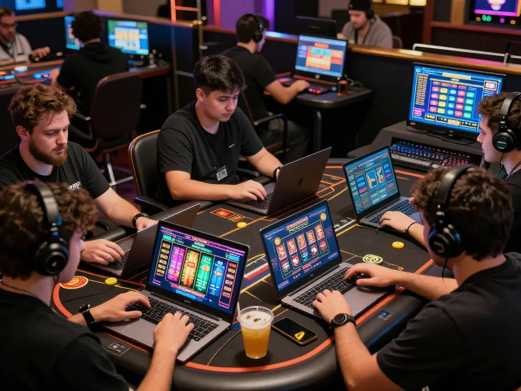 Players enjoying dynamic games at iwinclub online casino with vibrant graphics.