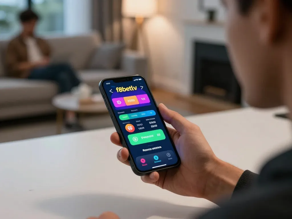 Place bets easily with f8betlv app, enjoying live sports odds in a cozy home setting.