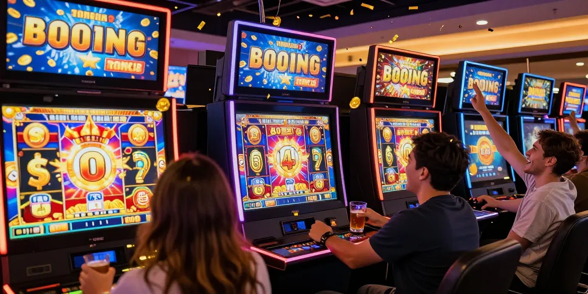 Players enjoying bonus buy slots at an online casino with vibrant graphics and celebration.