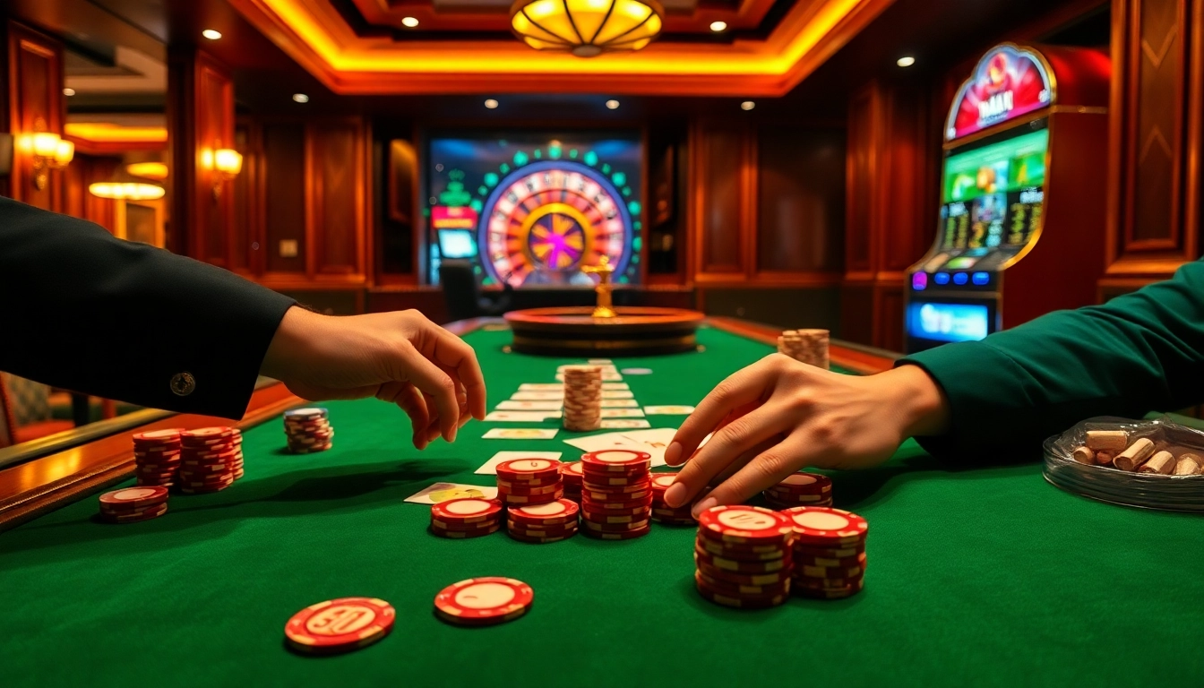 Strategically placing bets on https://hz88.forum/ poker table with vibrant casino chips and cards