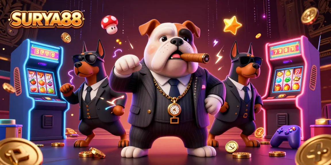 SURYA88 invites players to experience thrilling jackpots with vibrant casino elements and a mafia theme.