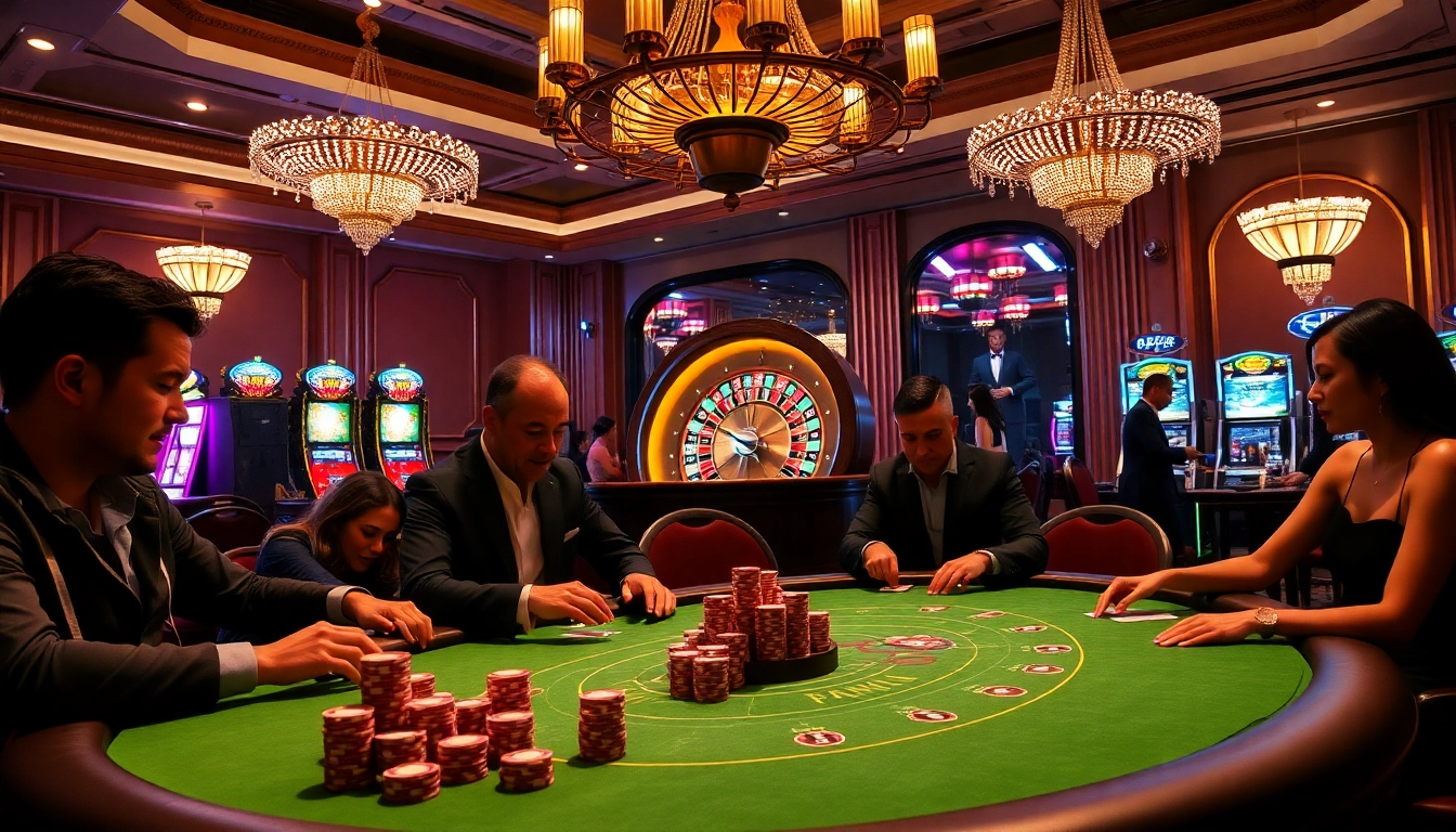 Experience the thrills of Fb68 with exciting poker games at a luxurious casino table.