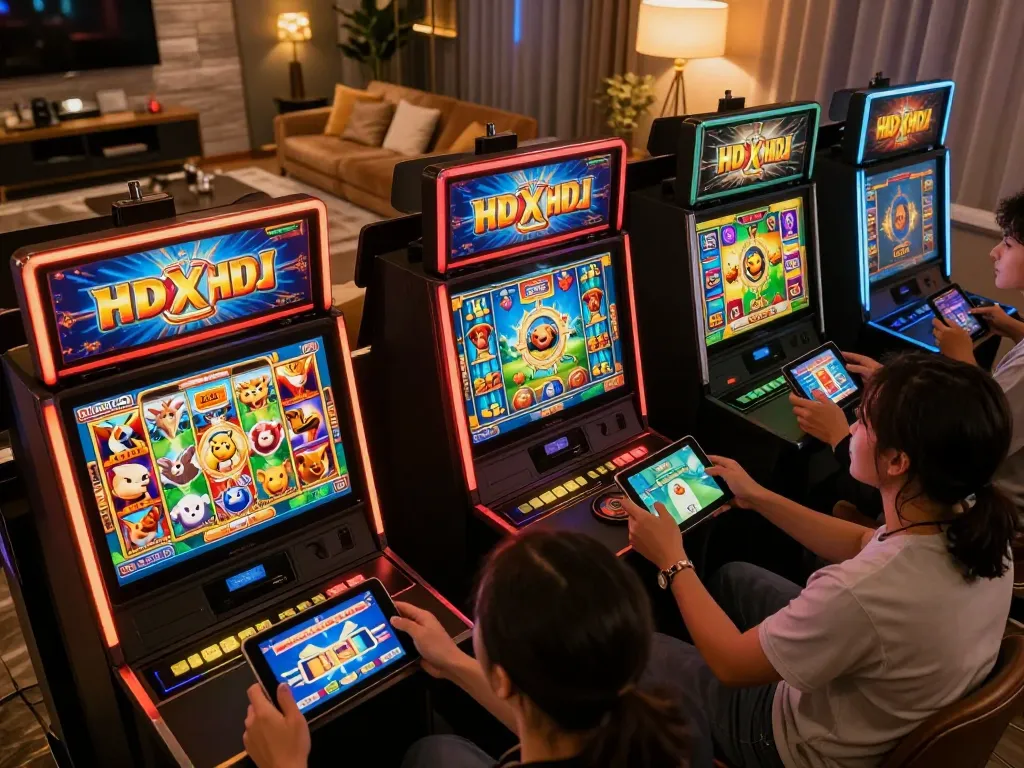 Panda win saat pemain berinteraksi dengan mesin slot 3D HD yang hidup pada perangkat mereka dalam suasana permainan online yang nyaman