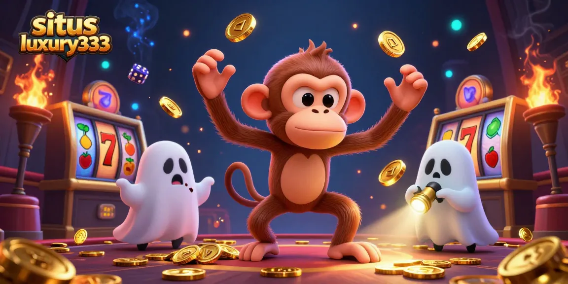 Menang di slots situs luxury333 dengan simbol keberuntungan dan koin emas yang berkilau.