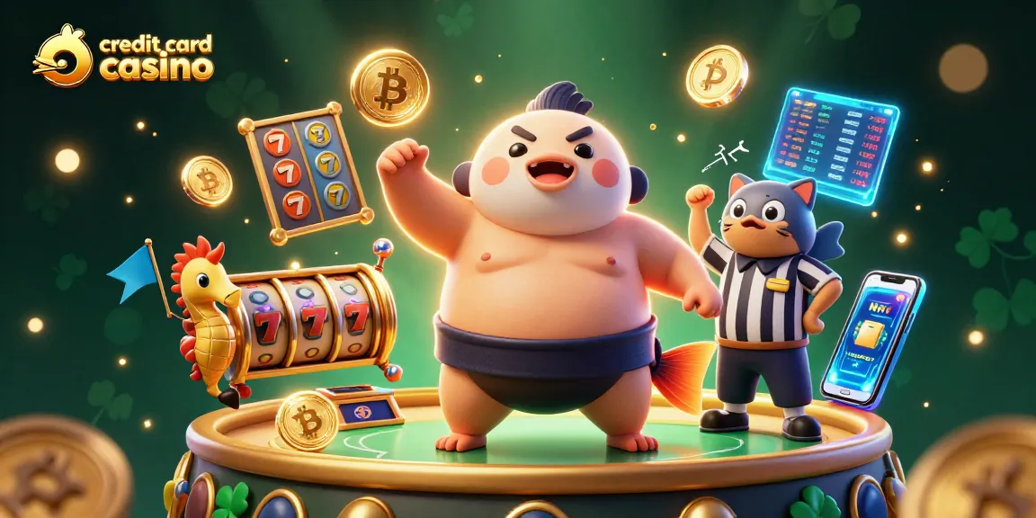 Experience thrilling slot action at a vibrant credit card casino with fun underwater characters.