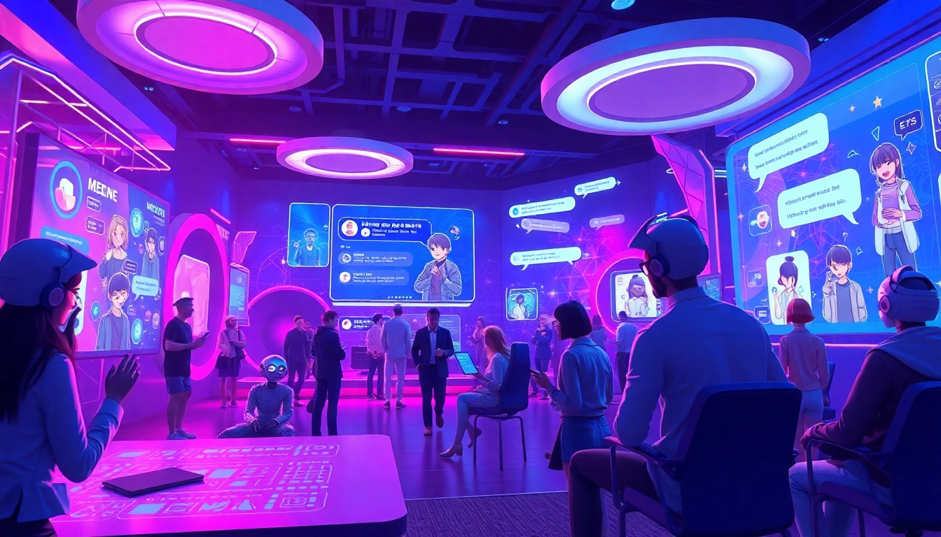 Engaging AI chatbots in a vibrant digital landscape showcasing spicychat interactions.