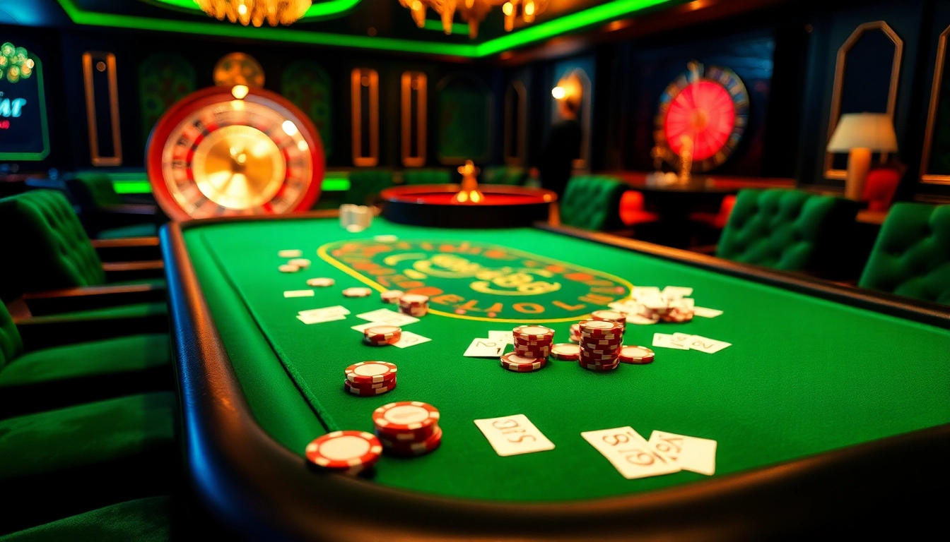 Experience the excitement of RR 88 at a luxurious casino table with vibrant chips and stunning decor.