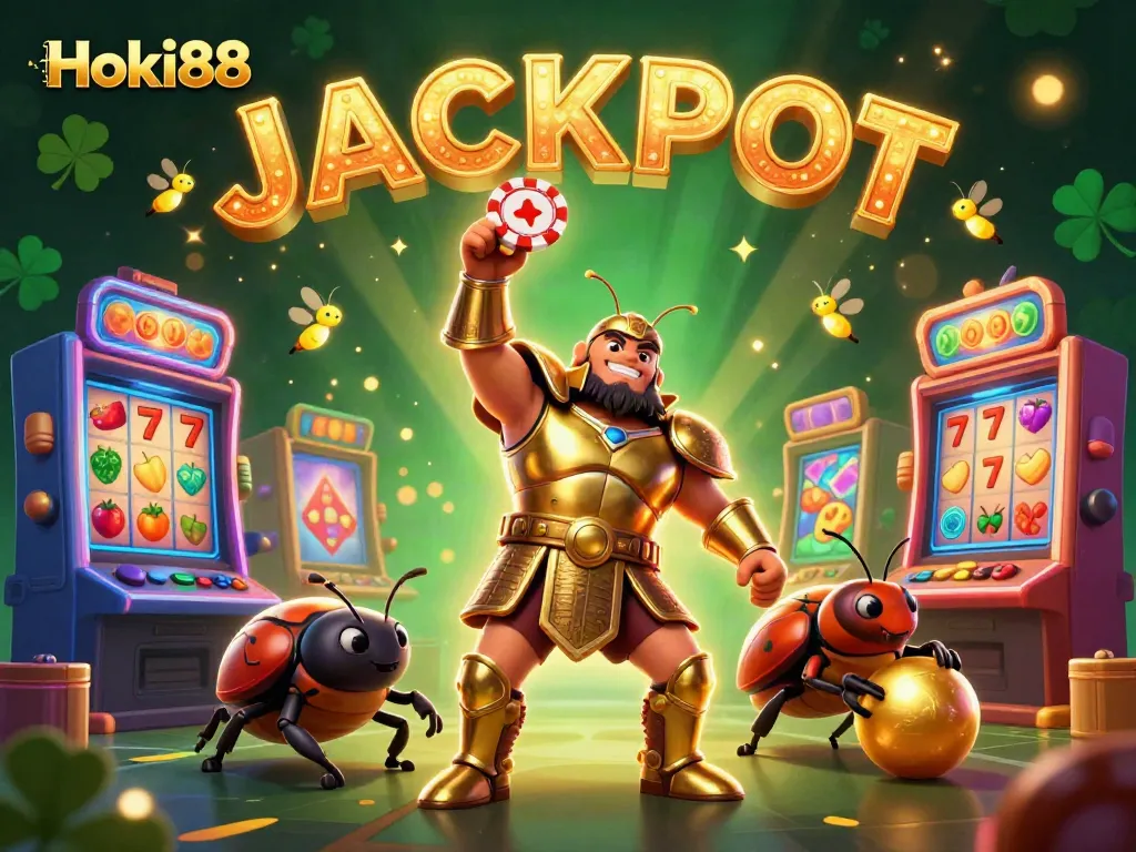 Gulungan berputar di Hoki88 dengan jackpot berkilau, menarik pemain dengan desain yang memikat.