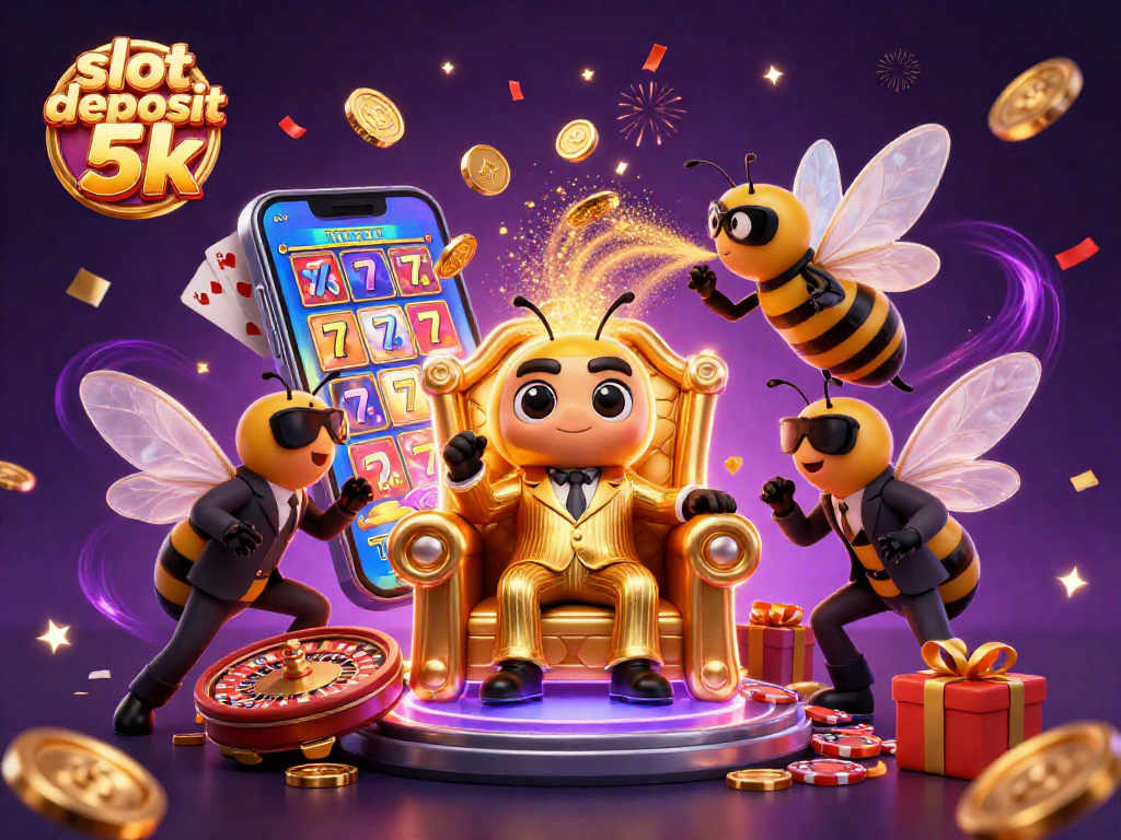 Experience thrilling gameplay with slot deposit 5k in this vibrant 3D casino illustration.