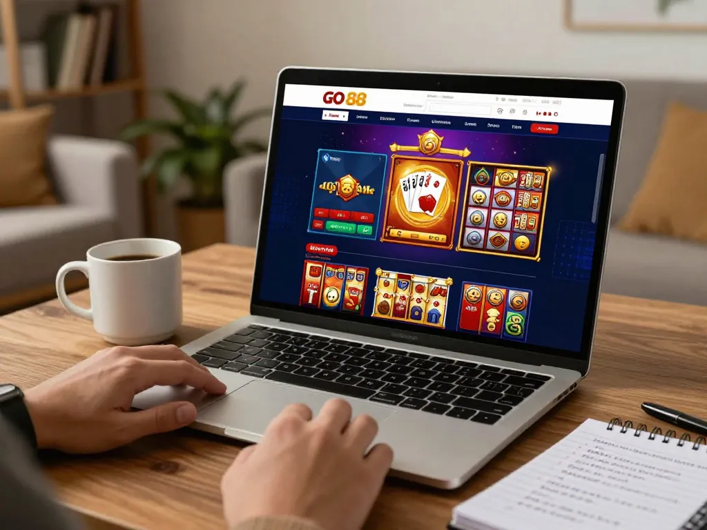 Engaging in strategic gameplay on the go 88 online gaming platform from a home setting.