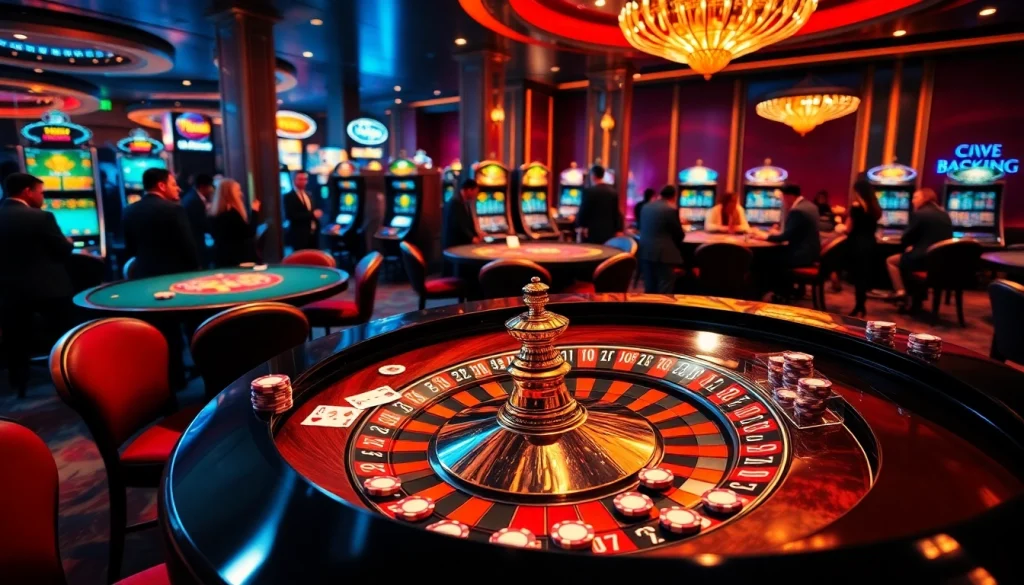 Engaging gameplay at nhà cái KK55 showcasing vibrant casino elements and thrilling betting activities.