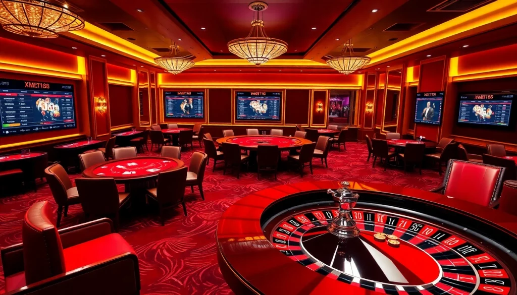Experience excitement at XX88 with stunning casino tables and vibrant gaming atmosphere.